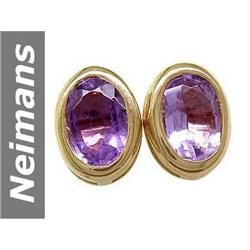 .90 ct Amethyst Earrings 14kt Gold