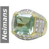 Image 1 : 6.26 ct Green Amethyst & Diamond Ring 14kt Gold