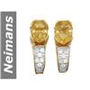 Image 1 : 1.70 ct Citrine & Diamond Earrings 14kt Gold