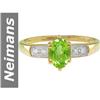 Image 1 : .94 ct Peridot & Diamond Ring 14kt Gold