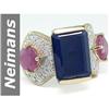Image 1 : 13.03 ct Ruby & Sapphire & Diamond Ring 14kt Gold
