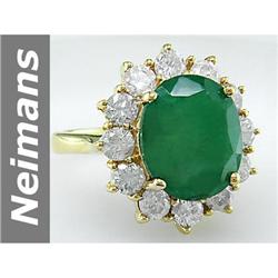 Finest 9.90 ct Emerald & Diamond Ring 14kt Gold