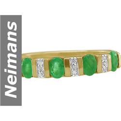 1.04 ct Emerald & Diamond Ring 14kt Gold