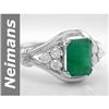 Image 1 : Charming 2.05 ct Emerald & Diamond Ring 14kt Gold