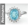 Image 1 : Hot 2.45 ct Blue Zircon & Diamond Ring 14kt Gold