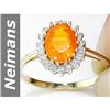 Image 1 : 1.40 ct Fire Opal & Diamond Ring 14kt Gold