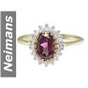 Image 1 : 2.20 ct Rhodolite Garnet & Diamond Ring 14kt Gold