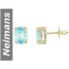 Image 1 : 4.40 ct Blue Zircon Earrings 14kt Gold