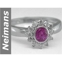 Hot .65 ct Pink Sapphire & Diamond Ring 14kt Gold