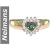 Image 1 : .31 ct Blue Diamond & Diamond Ring 14kt Gold