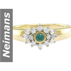 .25 ct Blue Diamond & Diamond Ring 14kt Gold
