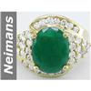 Image 1 : Georgous 7.05 ct  Rare Emerald & Diamond Ring 14kt Gold