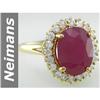 Image 1 : Rare 6.58 ct Ruby & Diamond Ring 14kt Gold