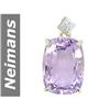 Image 1 : 12.05 ct Amethyst & Diamond Pendant 14kt Gold