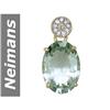 Image 1 : 5.04 ct Green Amethyst & Diamond Pendant 14kt Gold