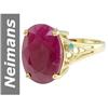 Image 1 : 8.02 ct Ruby & Blue Diamond Ring 14kt Gold