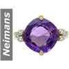 Image 1 : 6.75 ct Amethyst & Diamond Ring 14kt Gold
