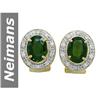 Image 1 : 5.68 ct Green Tourmaline & Diamond Earrings 14kt Gold