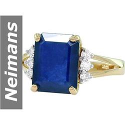 4.48 ct Sapphire & Diamond Ring 14kt Gold