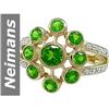 Image 1 : 1.72 ct Chrome Diopside & Diamond Ring 14kt Gold
