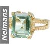 Image 1 : 3.20 ct Green Amethyst Ring 14kt Gold