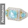 Image 1 : 4.07 ct Blue Topaz & Diamond Ring 14kt Gold