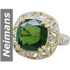Image 1 : 4.65 ct Green Tourmaline & Diamond Ring 14kt Gold
