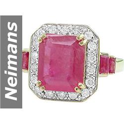 7.38 ct Ruby & Diamond Ring 14kt Gold