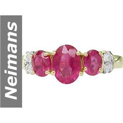 2.07 ct Ruby & Diamond Ring 14kt Gold