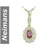 Image 1 : 1.70 ct Pink Tourmaline & Diamond Necklace 14kt Gold