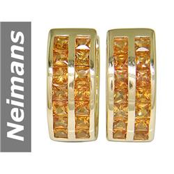 4.20 ct Orange Sapphire Earrings 14kt Gold