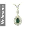 Image 1 : 1.70 ct Green Tourmaline & Diamond Necklace 14kt Gold
