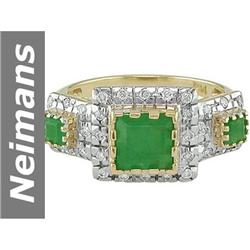 3.04 ct Emerald & Diamond Ring 14kt Gold