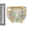 Image 1 : 10.71 ct Yellow Kunzite & Diamond Gents Ring 14kt Gold