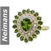 Image 1 : 2.25 ct Green Tourmaline & Diamond Ring 14kt Gold