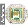 Image 1 : 6.08 ct Green Amethyst & Diamond Ring 14kt Gold