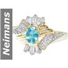 Image 1 : 1.00 ct Blue Zircon & Diamond Ring 14kt Gold