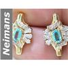 Image 1 : 1.08 ct Apatite & Diamond Earrings 14kt Gold