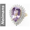 Image 1 : 17.31 ct Amethyst & Diamond Ring 14kt Gold