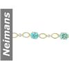 Image 1 : 9.71 ct Blue Zircon & Diamond Bracelet 14kt Gold