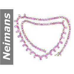 44.45 ct Pink Sapphire Necklace 14kt Gold