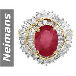 6.16 ct Ruby & Diamond Ring 14kt Gold