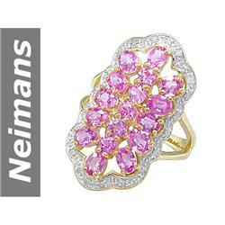 3.61 ct Pink Sapphire & Diamond Ring 14kt Gold