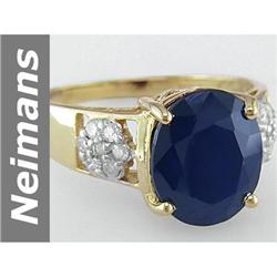 4.20 ct Sapphire & Diamond Ring 14kt Gold