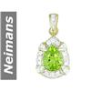 Image 1 : 2.04 ct Peridot & Diamond Pendant 14kt Gold