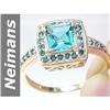 Image 1 : 1.83 ct Apatite & Blue Diamond Ring 14kt Gold