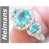 Image 1 : 4 ct Apatite & Diamond Ring 14kt Gold