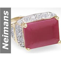 10.32 ct Ruby & Diamond Ring 14kt Gold
