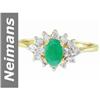 Image 1 : .92 ct Emerald & Diamond Ring 14kt Gold