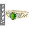 Image 1 : .67 ct Chrome Diopside & Diamond Ring 14kt Gold